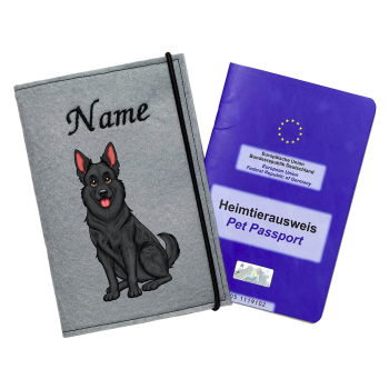 Impfpasshülle für die Hunderasse schwarzer Schäferhund